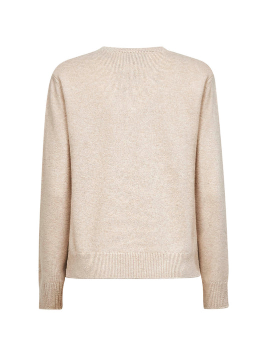 Maglione New Queen in misto lana jacquard beige