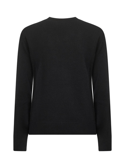 Black jacquard wool blend New Queen sweater