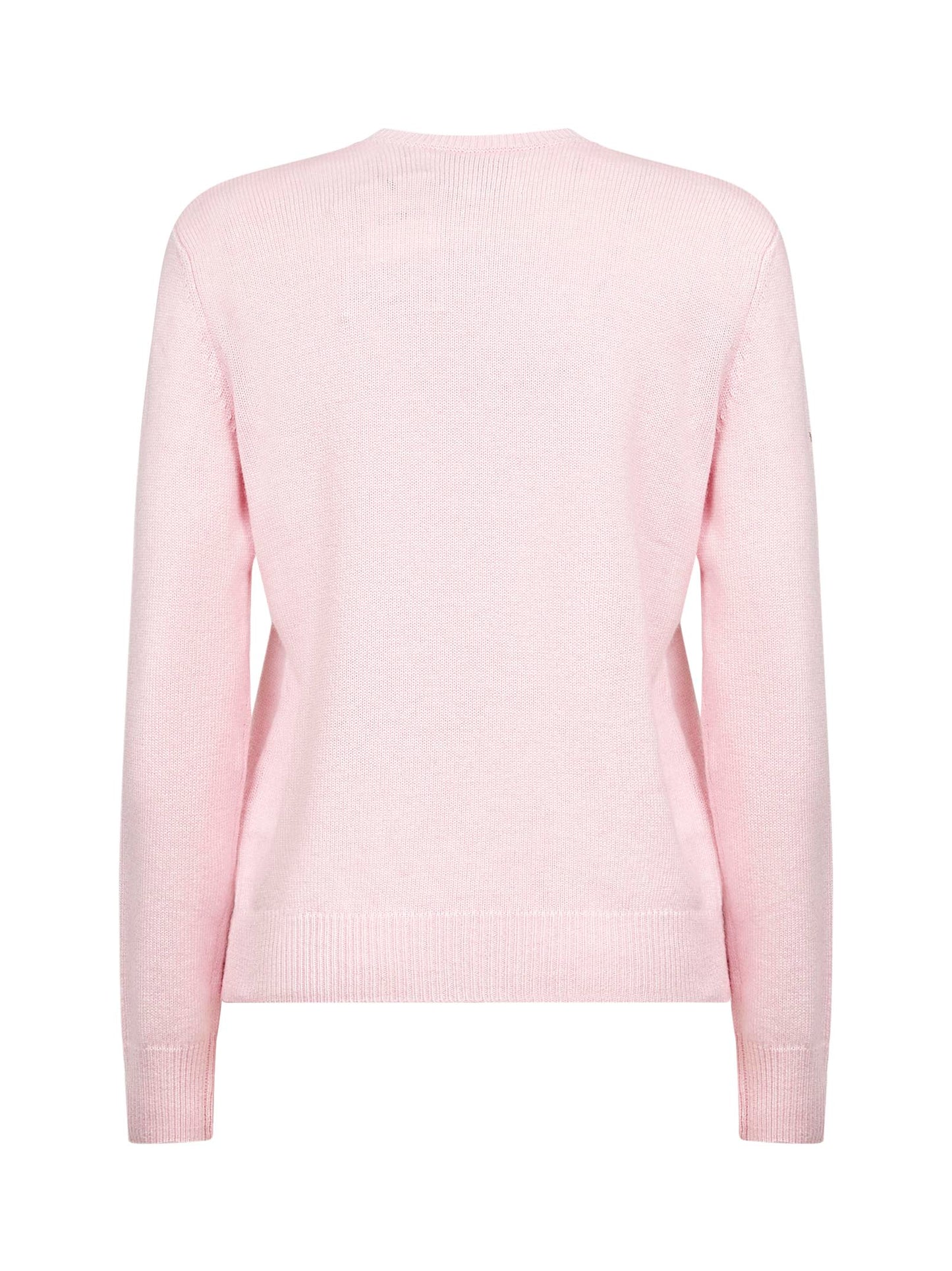 Maglione New Queen ricamato in misto lana rosa