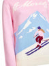 Maglione New Queen rosa con cartolina jacquard