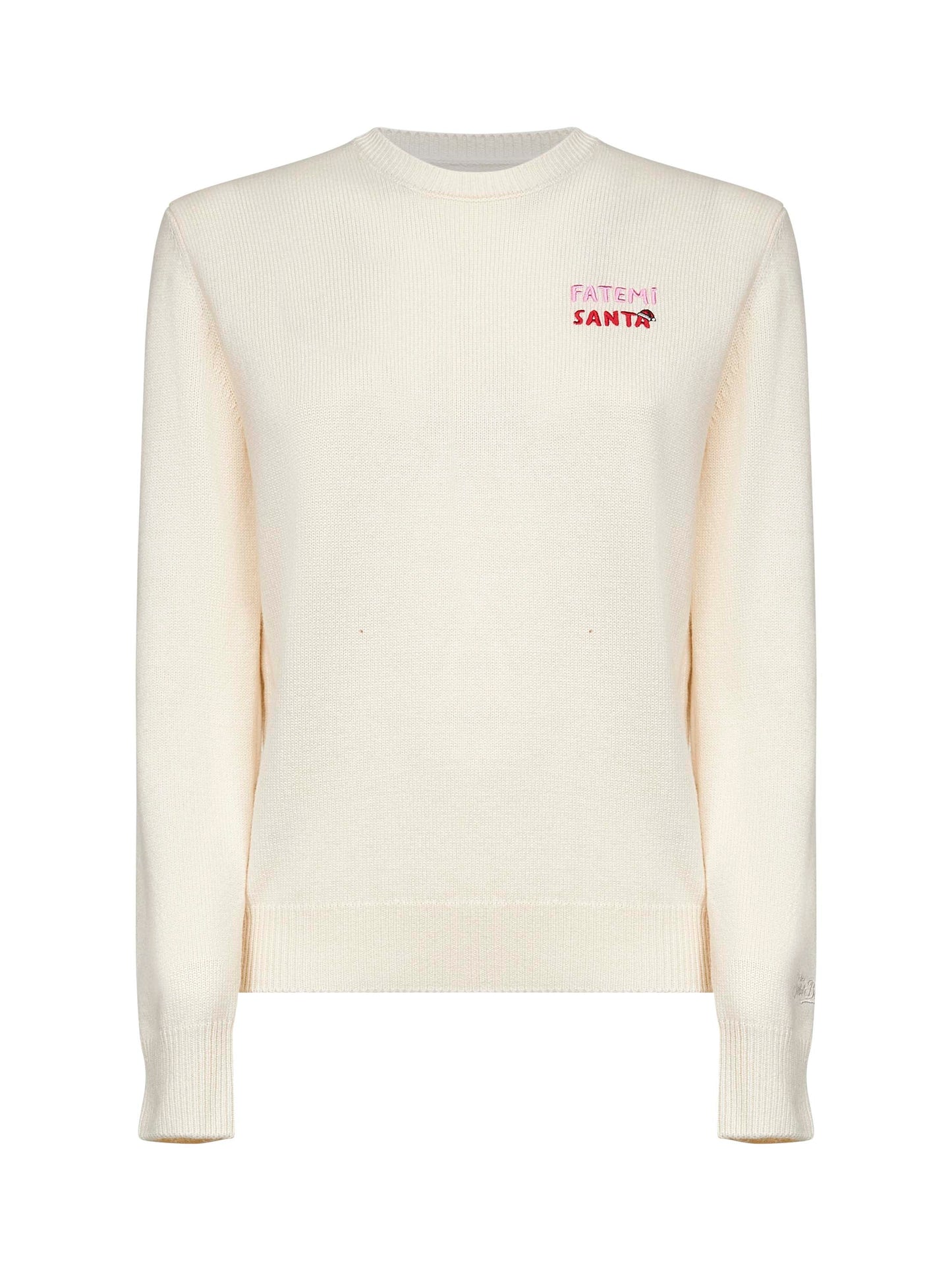 Maglione New Queen avorio con ricamo