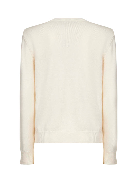Maglione New Queen avorio con ricamo