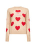 Maglione ricamato New Queen in misto alpaca beige