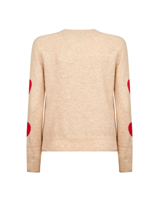 Beige alpaca blend New Queen embroidered sweater