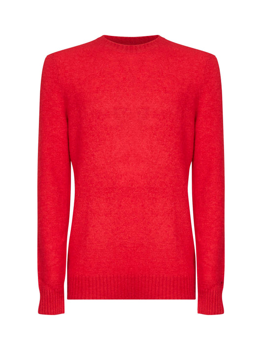 Red stretch alpaca knit Regent sweater