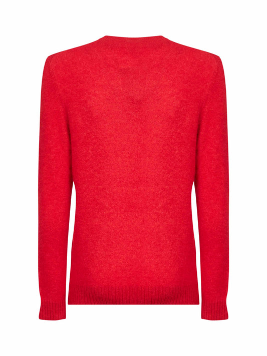 Red stretch alpaca knit Regent sweater