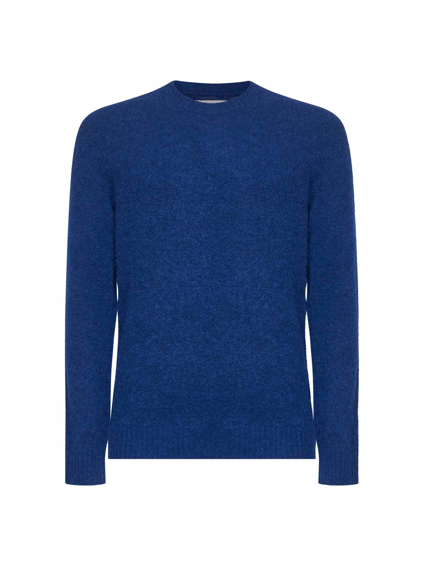 Blue stretch alpaca knit Regent sweater<BR/>
