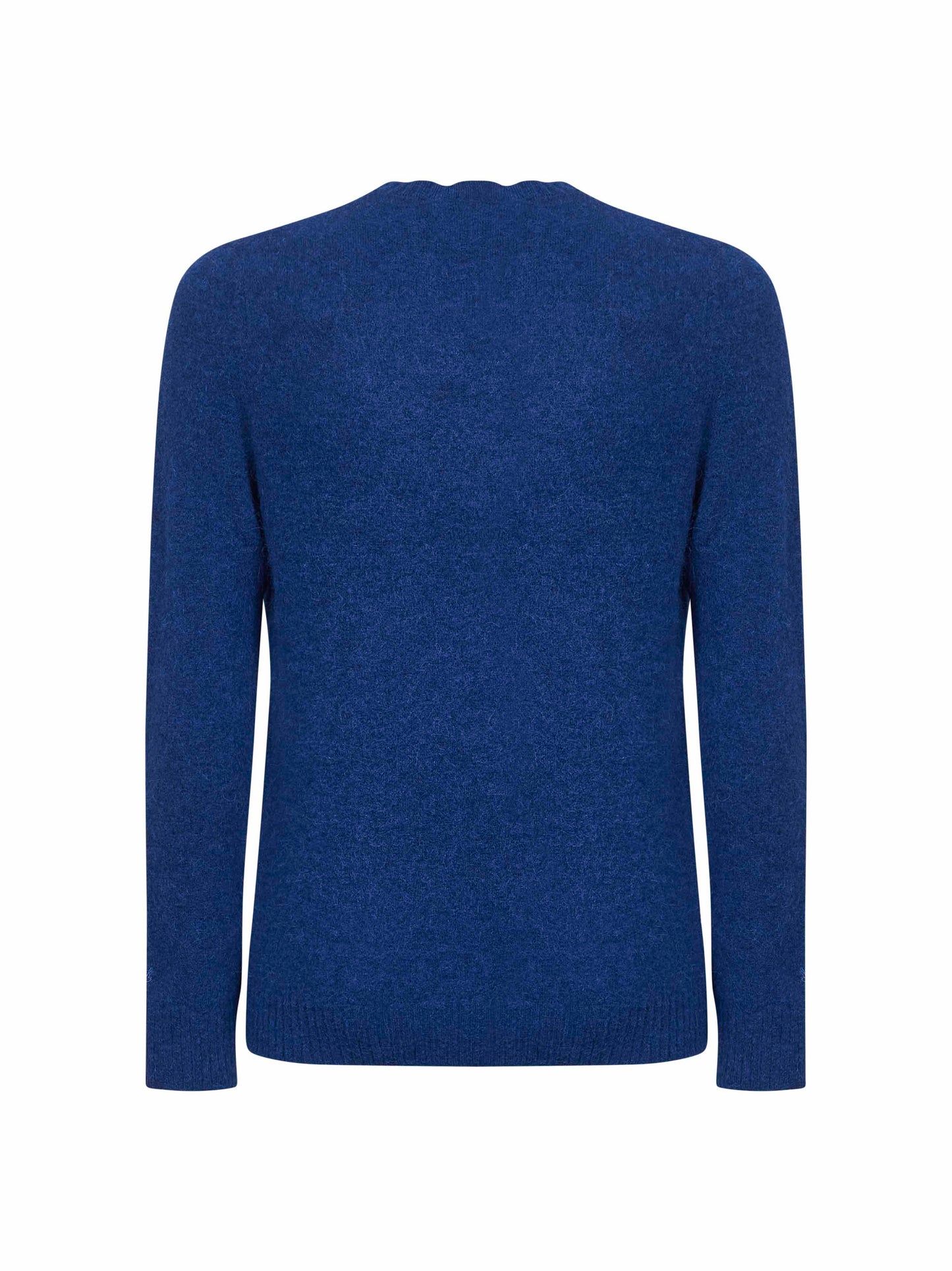 Blue stretch alpaca knit Regent sweater<BR/>