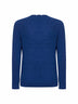 Blue stretch alpaca knit Regent sweater<BR/>