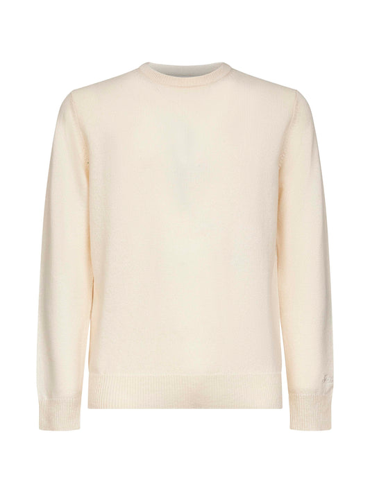 Off-white lambswool Regent sweater<BR/>