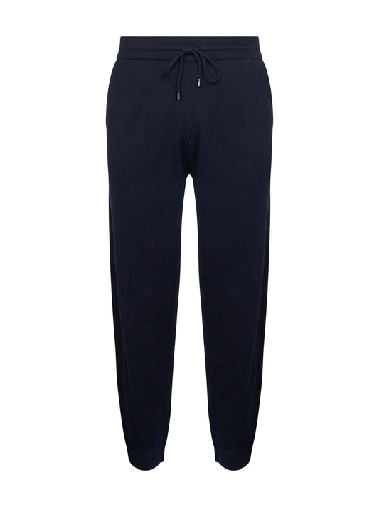 Blue wool knit Trafalgar jogging trousers