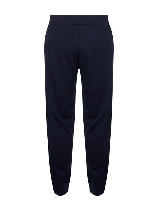 Blue wool knit Trafalgar jogging trousers