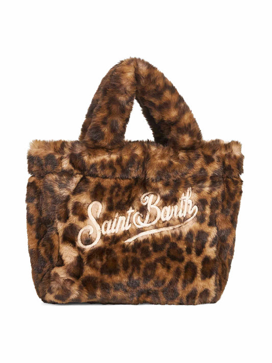 Borsa a mano Vanity Mini Soft Fur leopardata