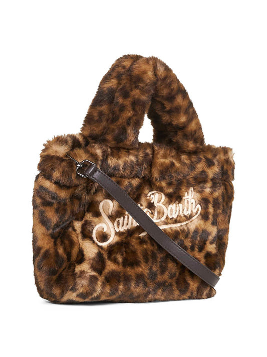 Borsa a mano Vanity Mini Soft Fur leopardata