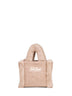 Beige Vanity Mini Shearling Rib handbag
