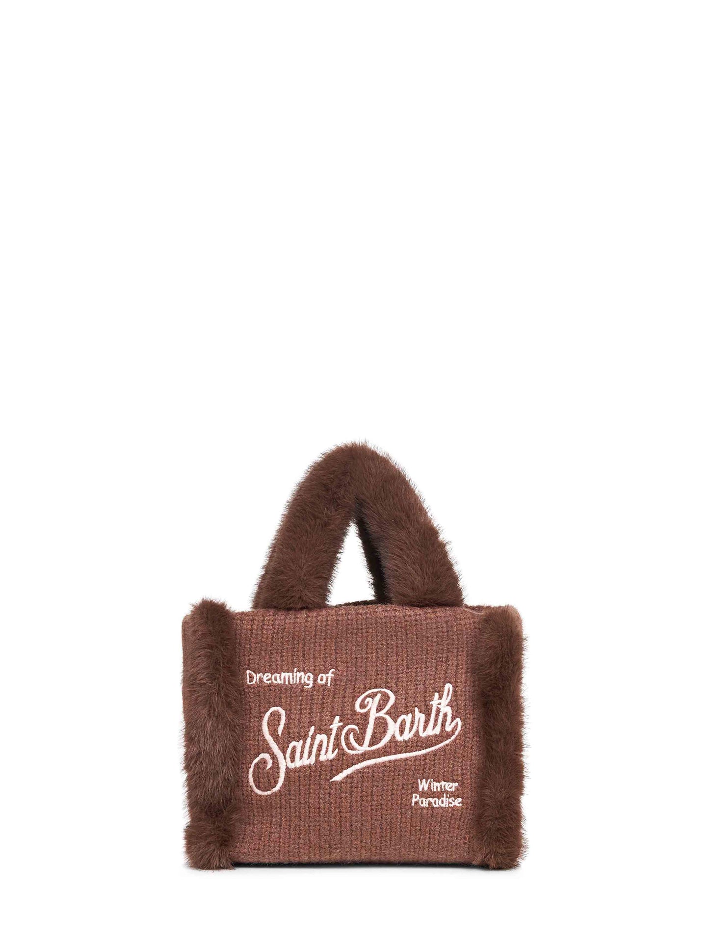 Brown Vanity Mini Shearling Rib handbag<BR/>