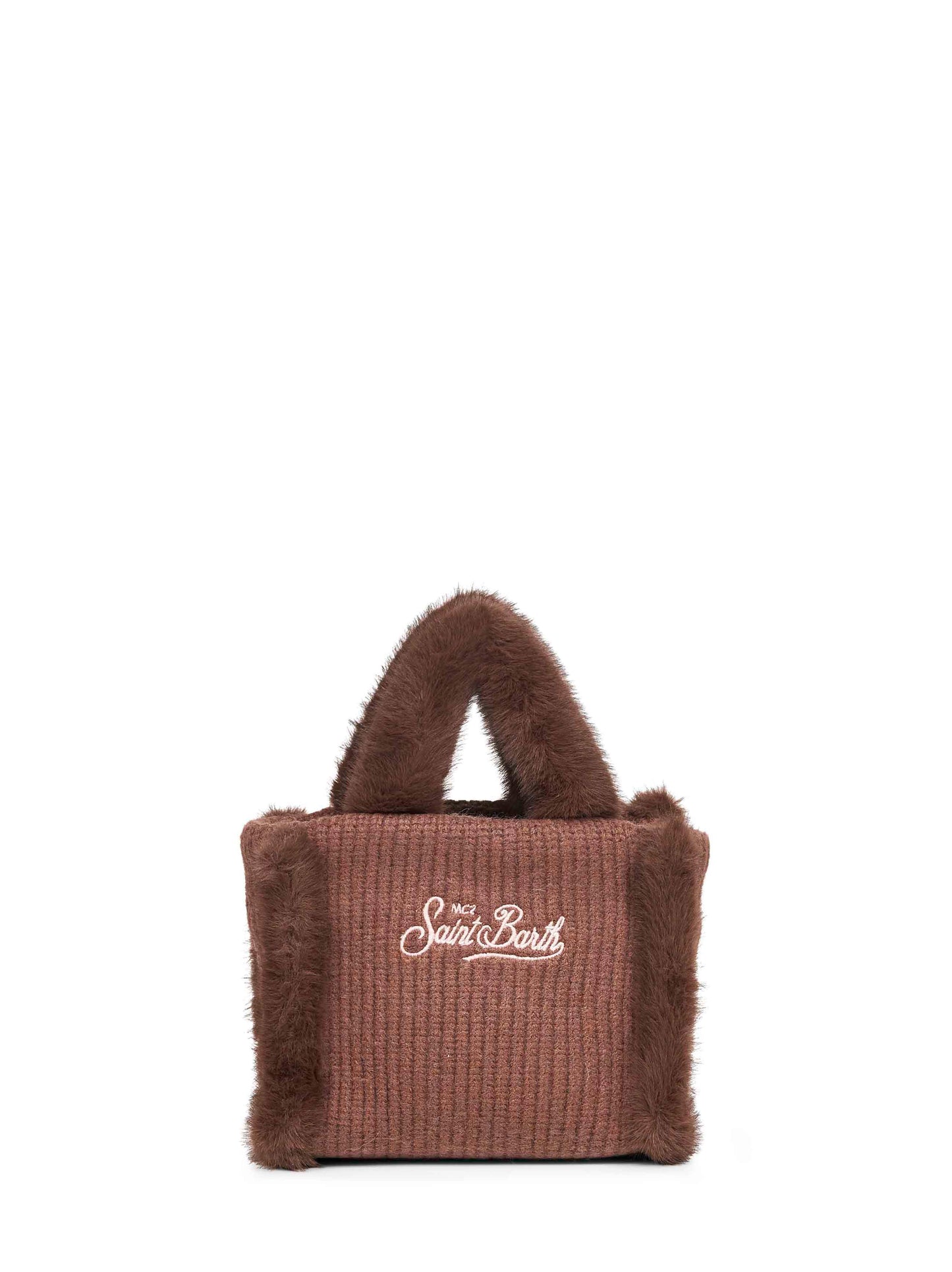 Brown Vanity Mini Shearling Rib handbag<BR/>