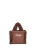 Brown Vanity Mini Shearling Rib handbag<BR/>