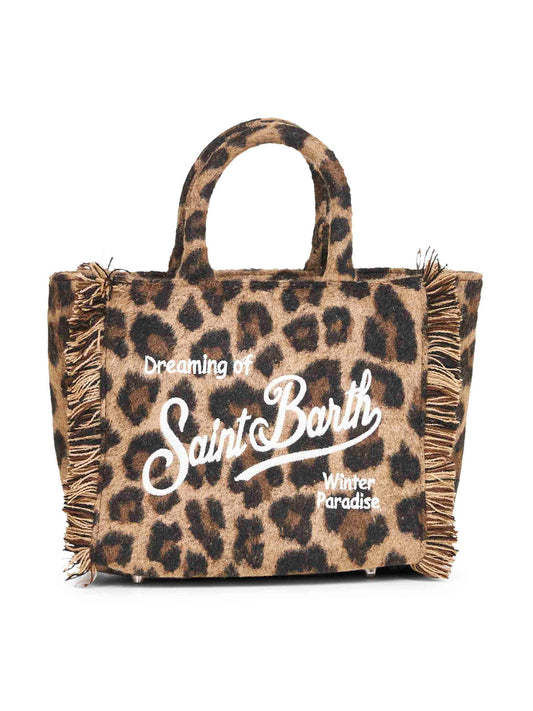 Borsa a mano Vanity Mini Felt leopardata
