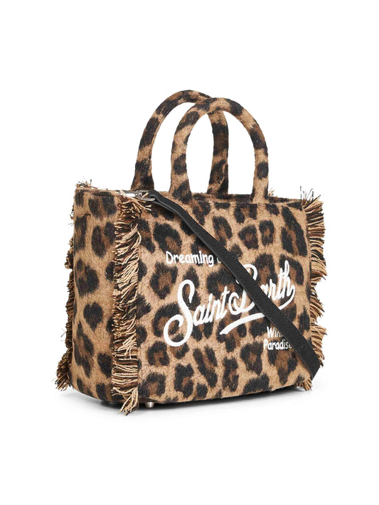 Borsa a mano Vanity Mini Felt leopardata