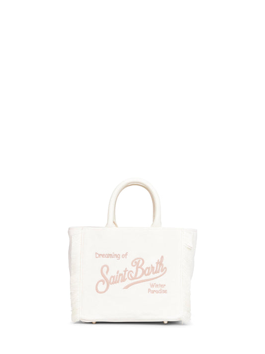 White Vanity Mini Velvet handbag