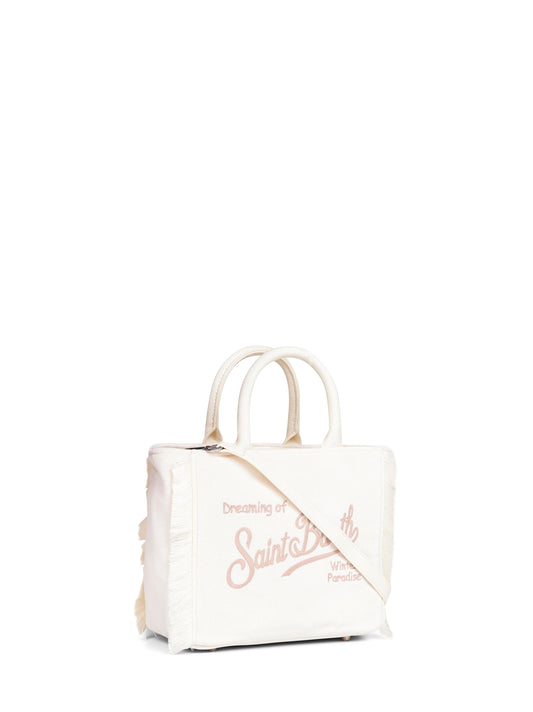 White Vanity Mini Velvet handbag