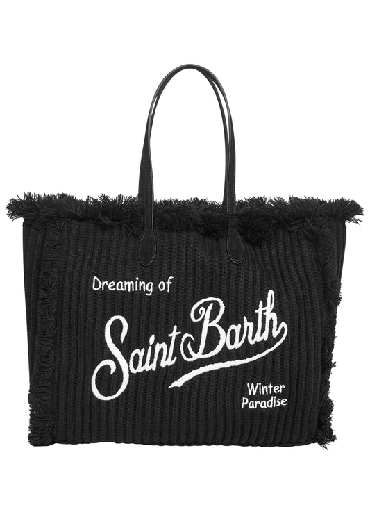 Borsa a mano Vanity Wool Rib nera
