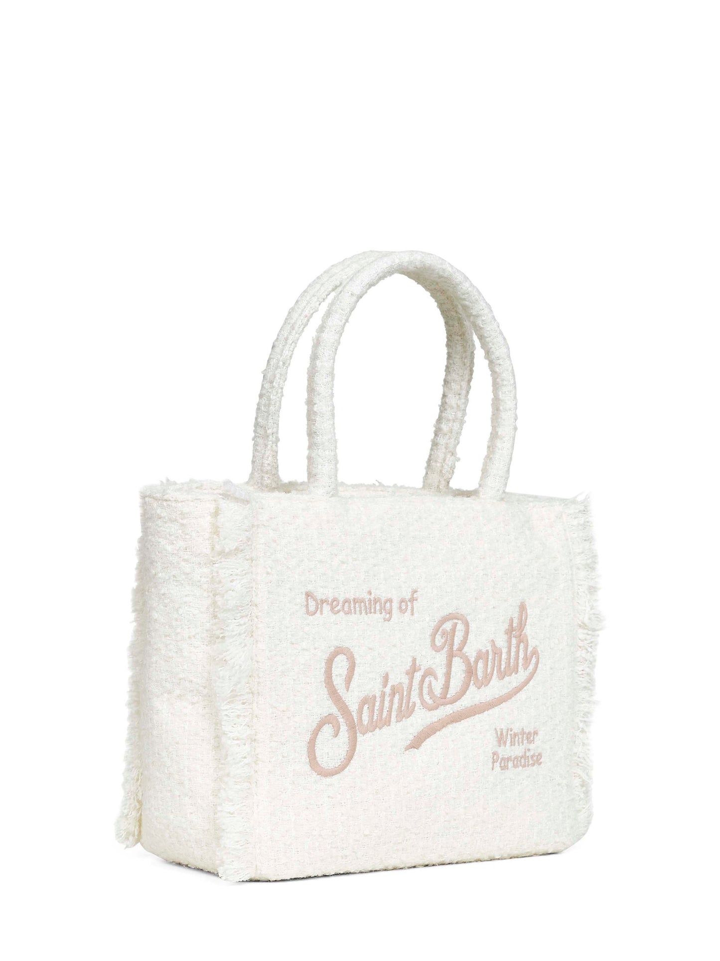 Borsa a mano Vanity Tweed bianca