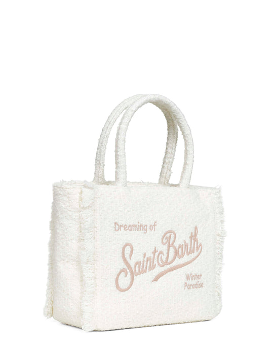 Borsa a mano Vanity Tweed bianca