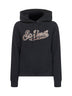 Felpa con cappuccio Virginia blu con lettering logo