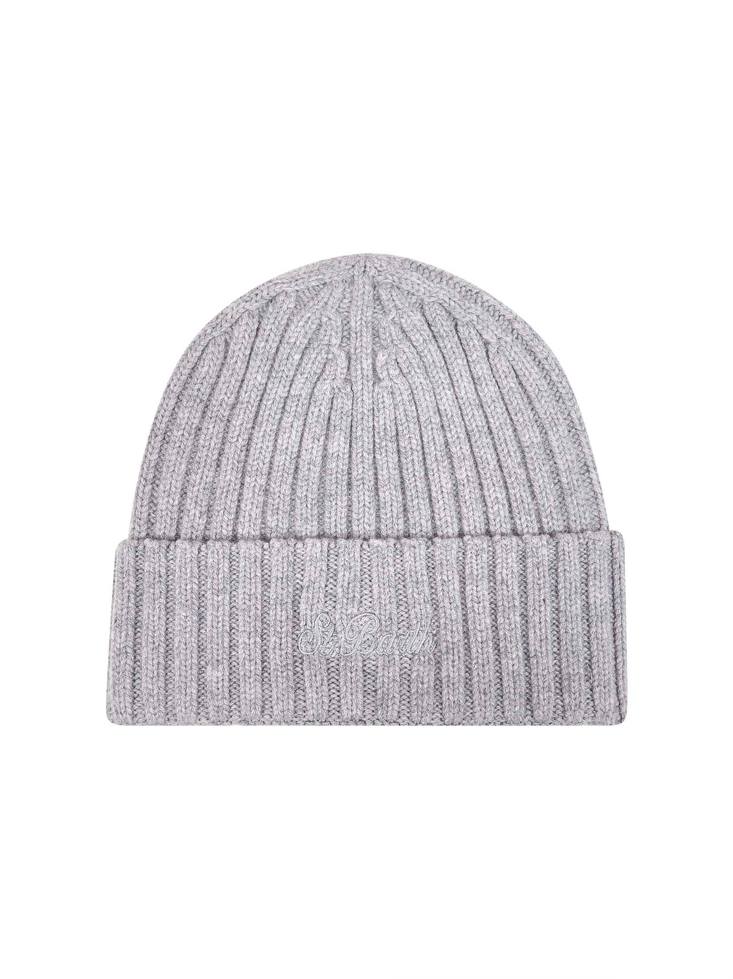 Grey ribbed wool Wengen beanie