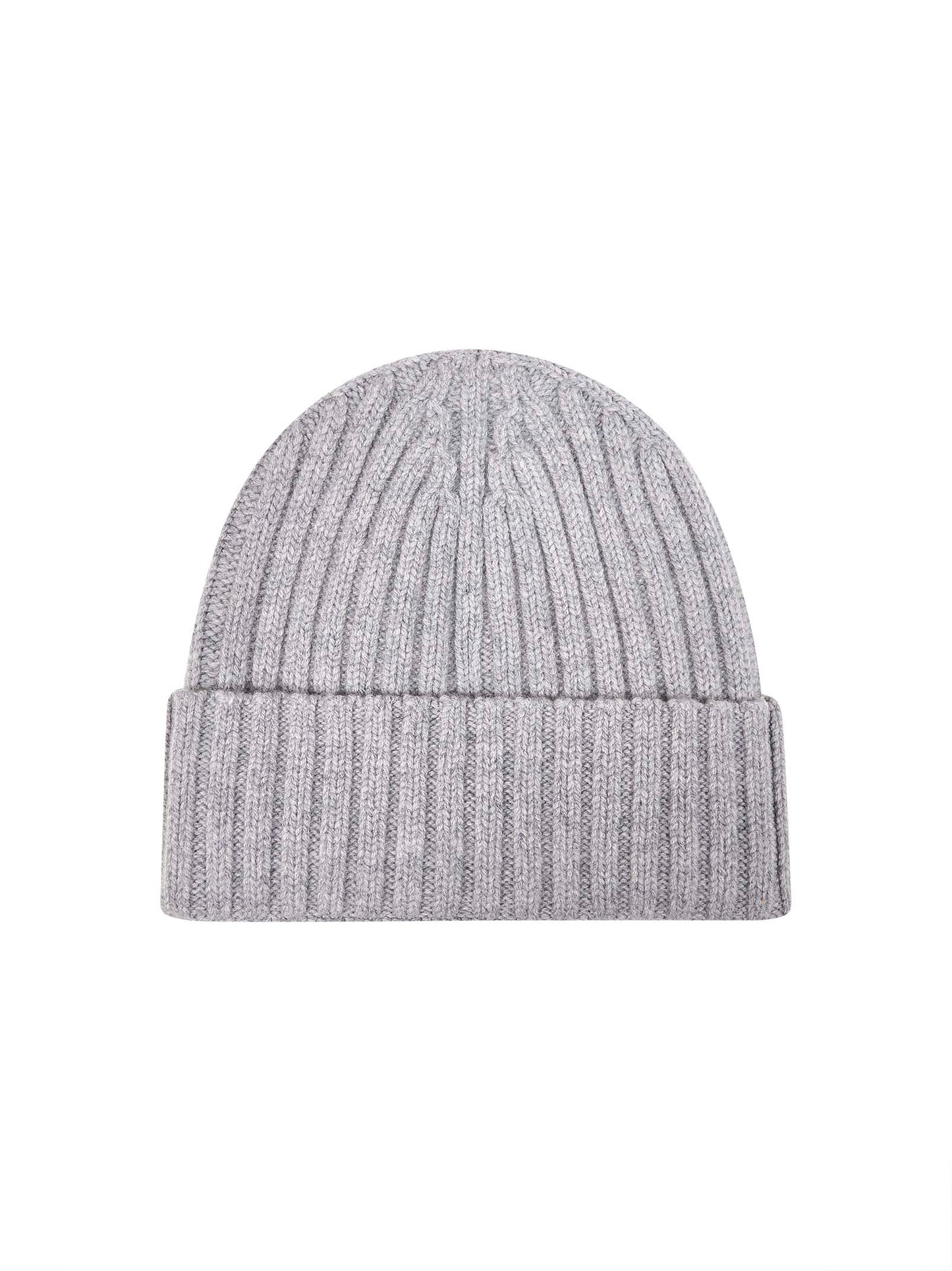Grey ribbed wool Wengen beanie