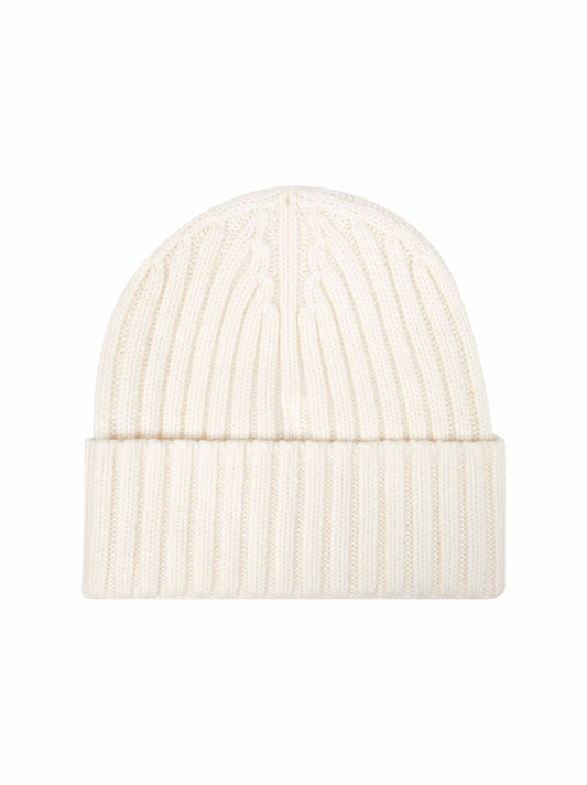 Off-white ribbed wool Wengen beanie