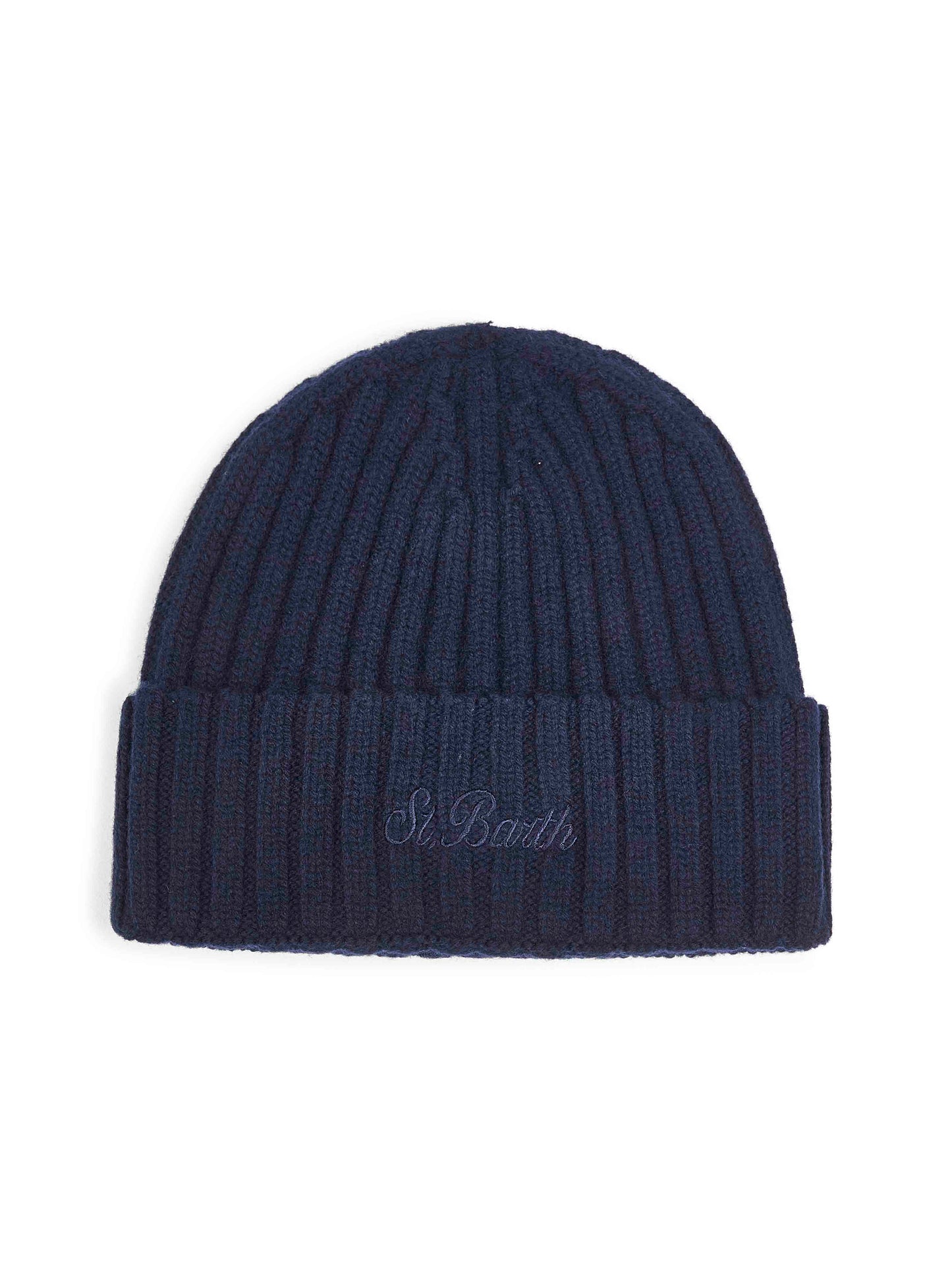 Blue ribbed wool Wengen beanie