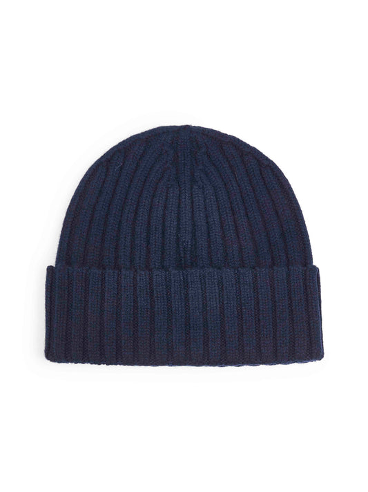 Blue ribbed wool Wengen beanie