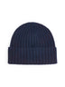 Blue ribbed wool Wengen beanie