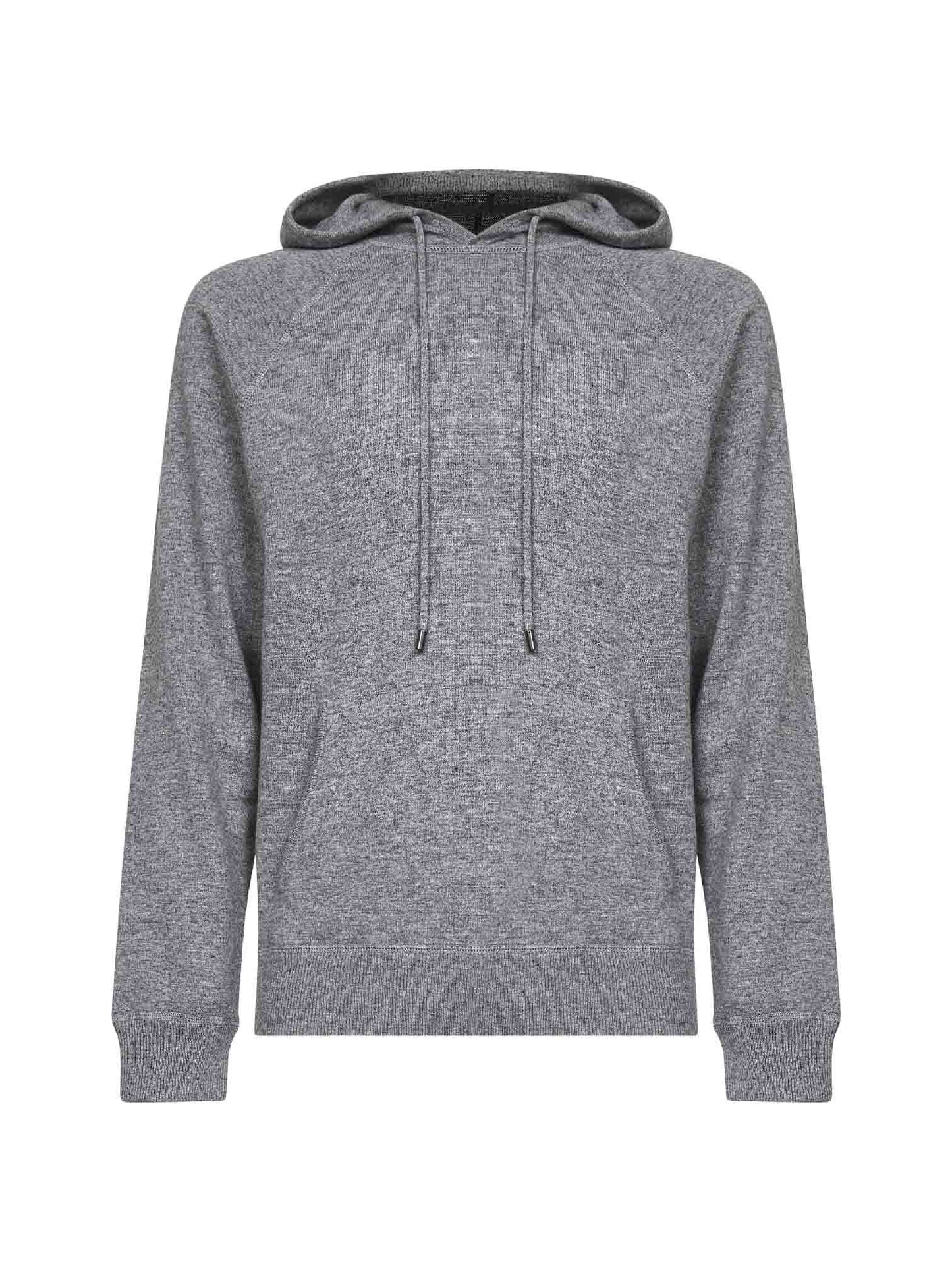 Felpa con cappuccio Willbur in maglia di lana grigia