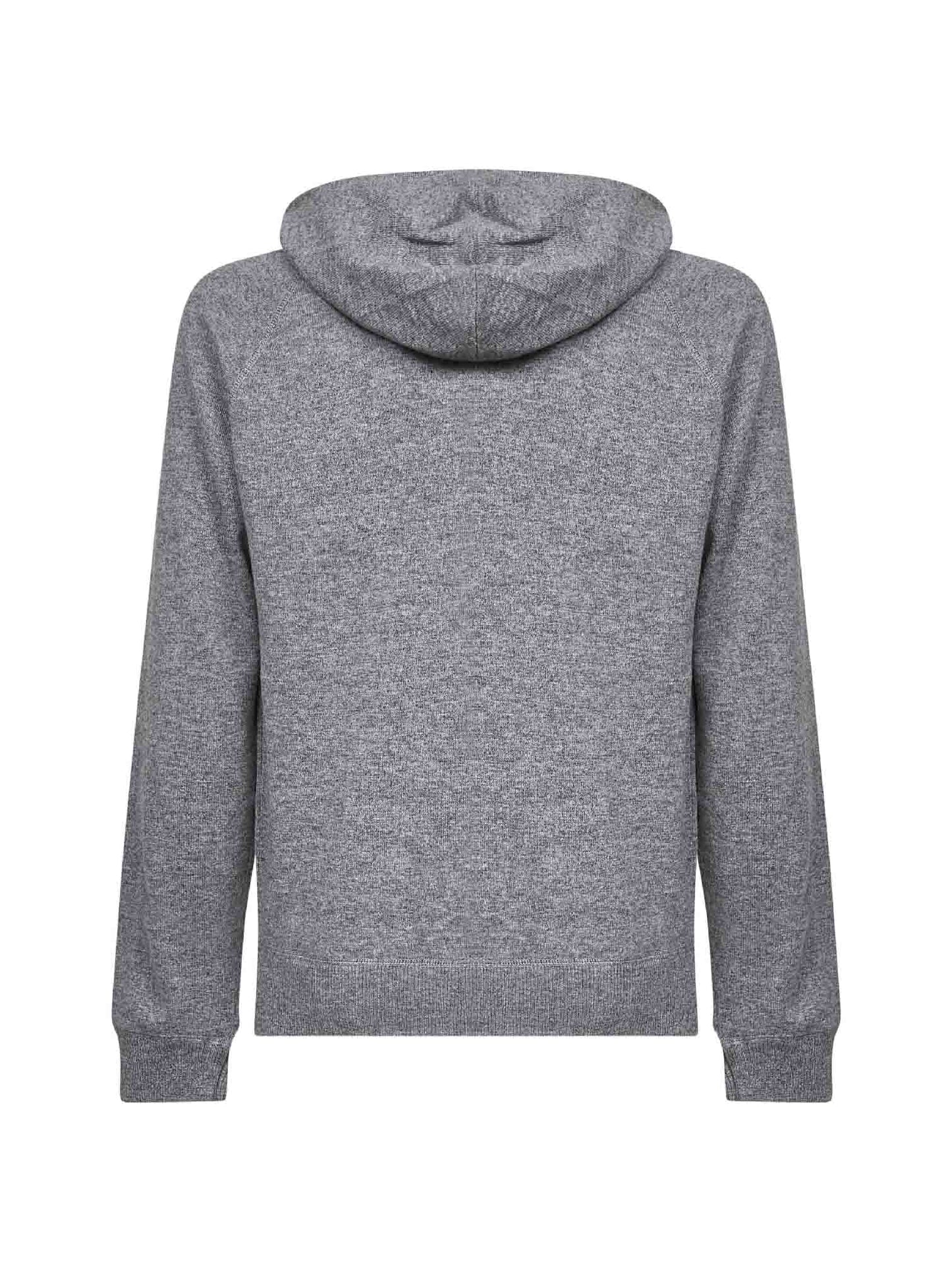 Felpa con cappuccio Willbur in maglia di lana grigia