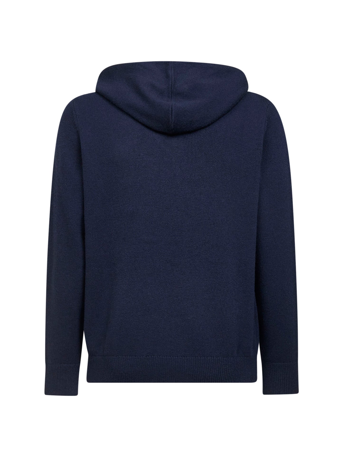 Felpa con cappuccio Wood in maglia di misto lana blu