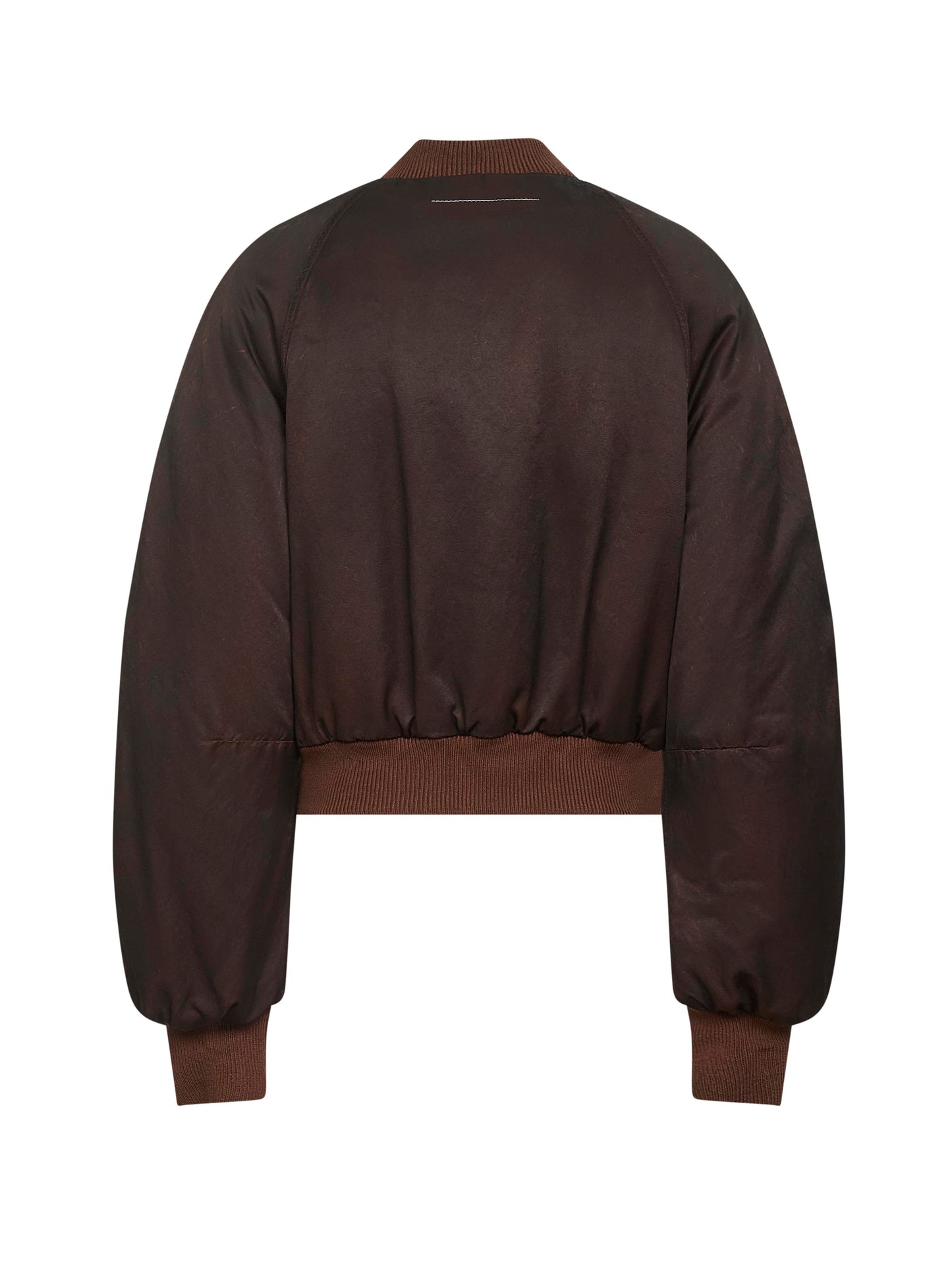 Brown cotton and viscose blend bomber jacket