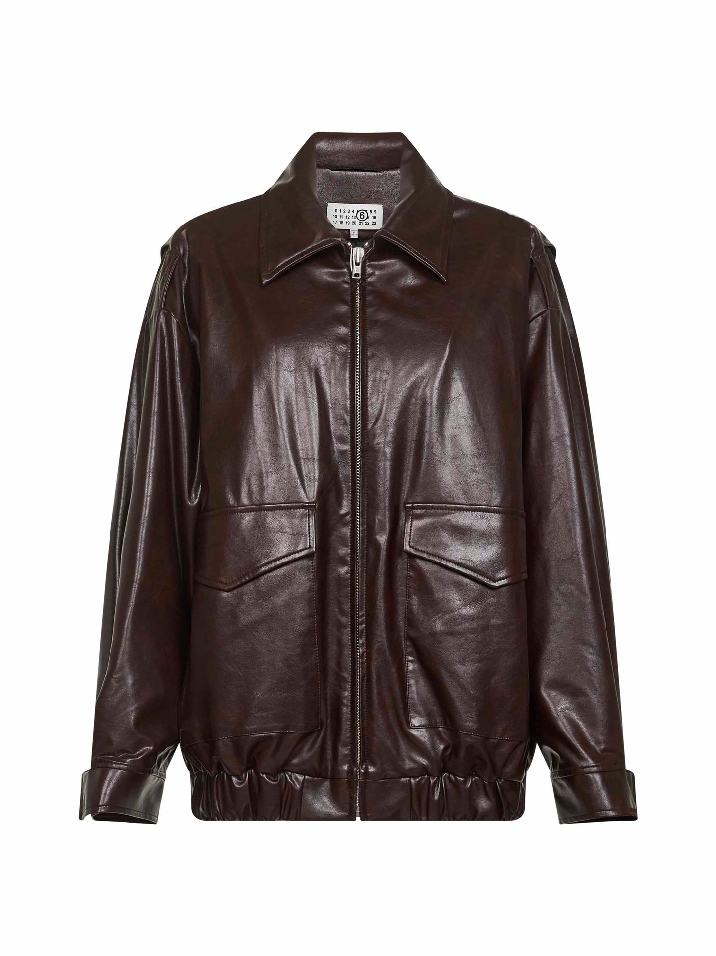 Burgundy eco-leather jacket