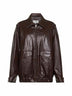 Burgundy eco-leather jacket