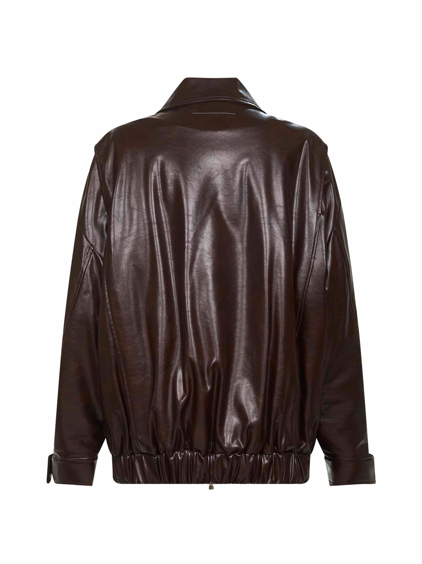 Burgundy eco-leather jacket