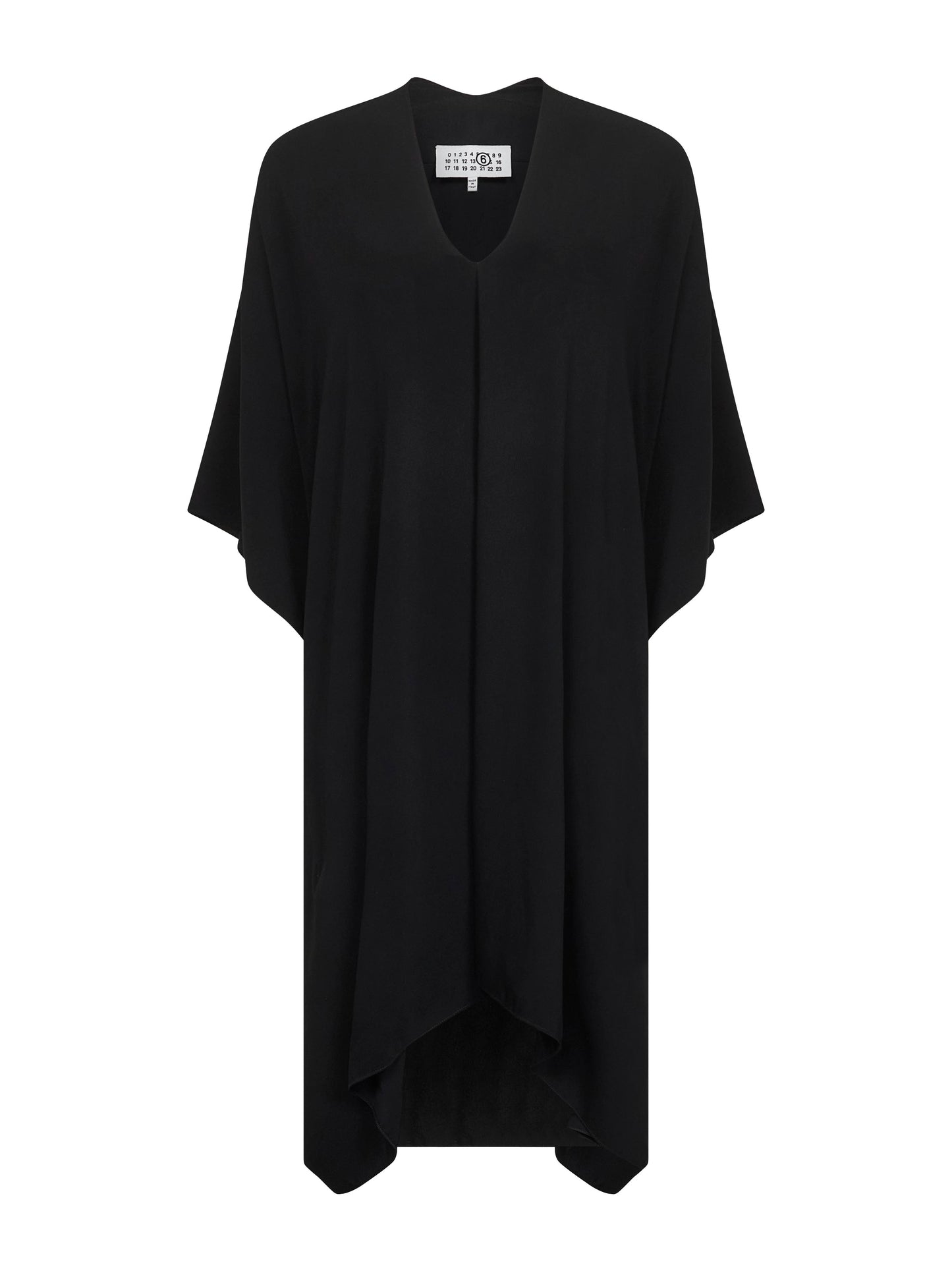 Abito asimmetrico in crêpe nero