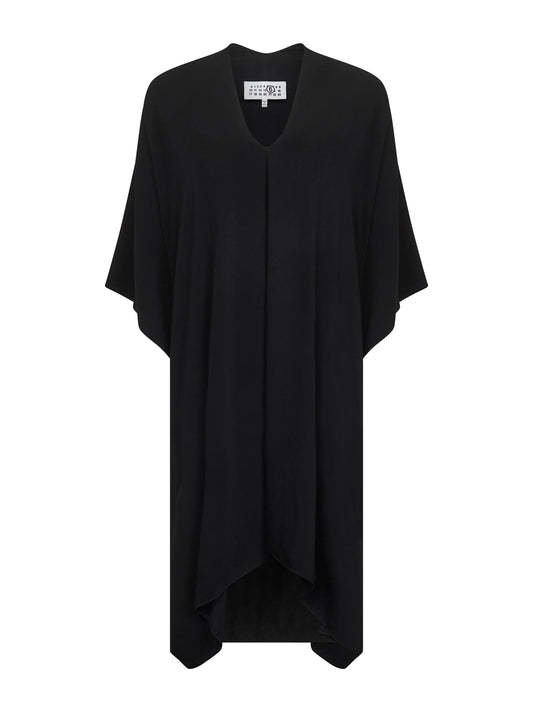 Black crepe asymmetric dress