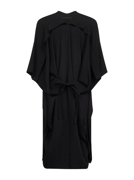Black crepe asymmetric dress
