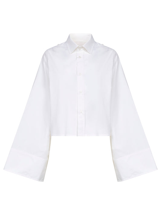 White cotton deconstructed shirt