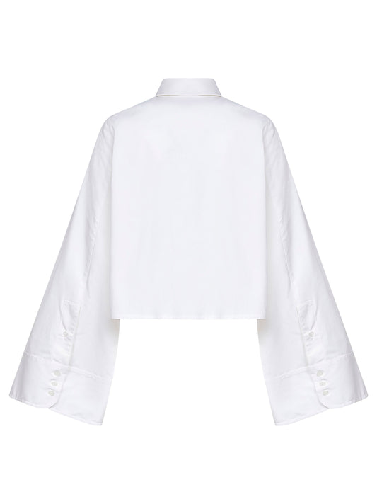 White cotton deconstructed shirt