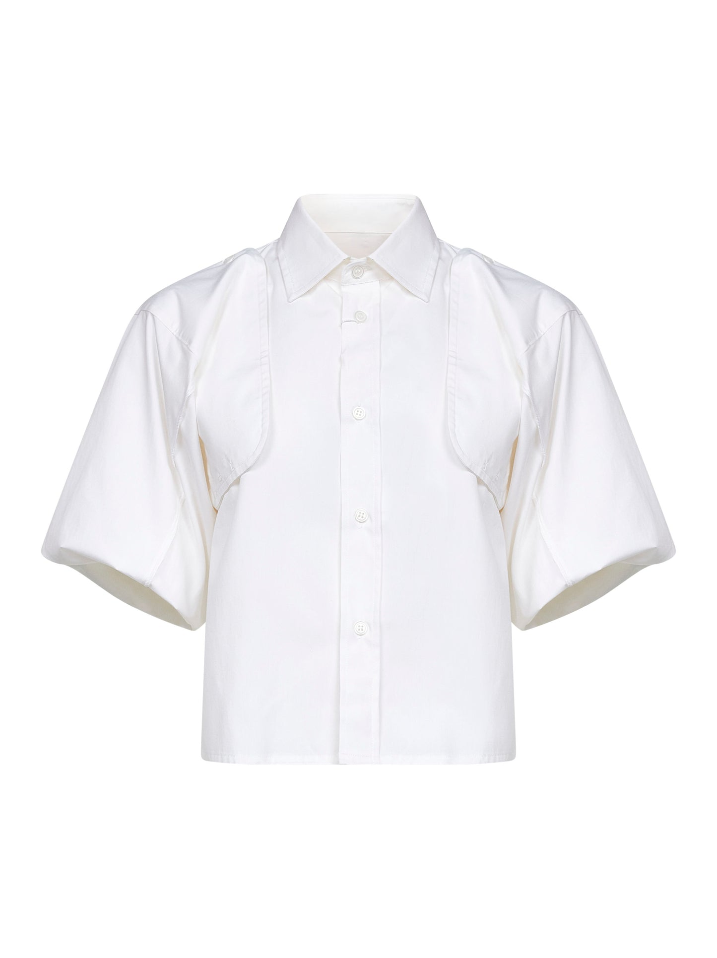 White cotton deconstructed shirt