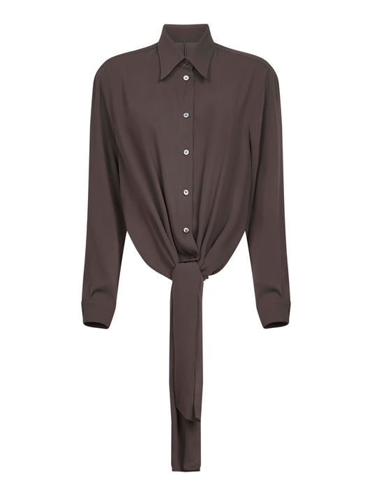Brown dual-wear shirt